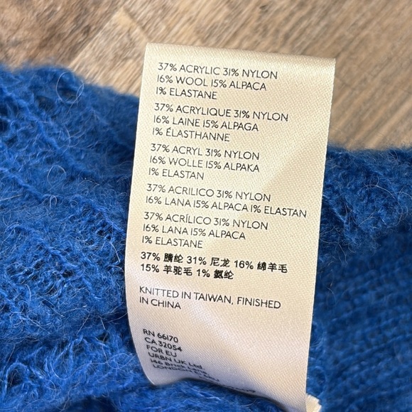 Free People LULU Oversize V-Neck Sweater -Parrot Blue XS - Picture 6 of 8